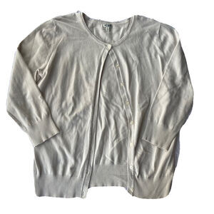 14th & Union Cardigan Sz L Sweater Sand Birch Button Up Knit Career Work Casual